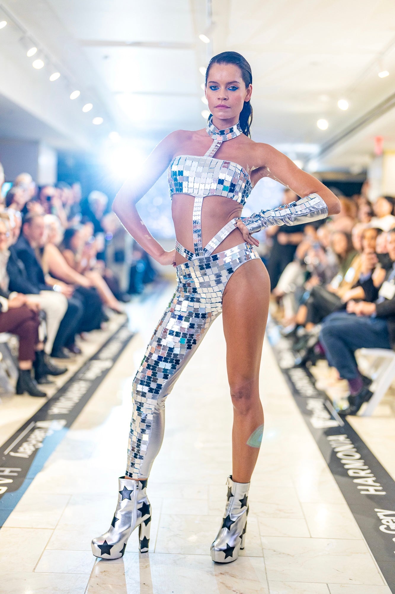 Kinesthetic Mirrored Silver Catsuit by Dani Watanabe