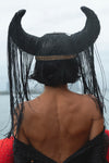 Taurus Horns Zodiac Black Headpiece