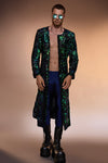 Viridian Emerald Long Sequined Jacket