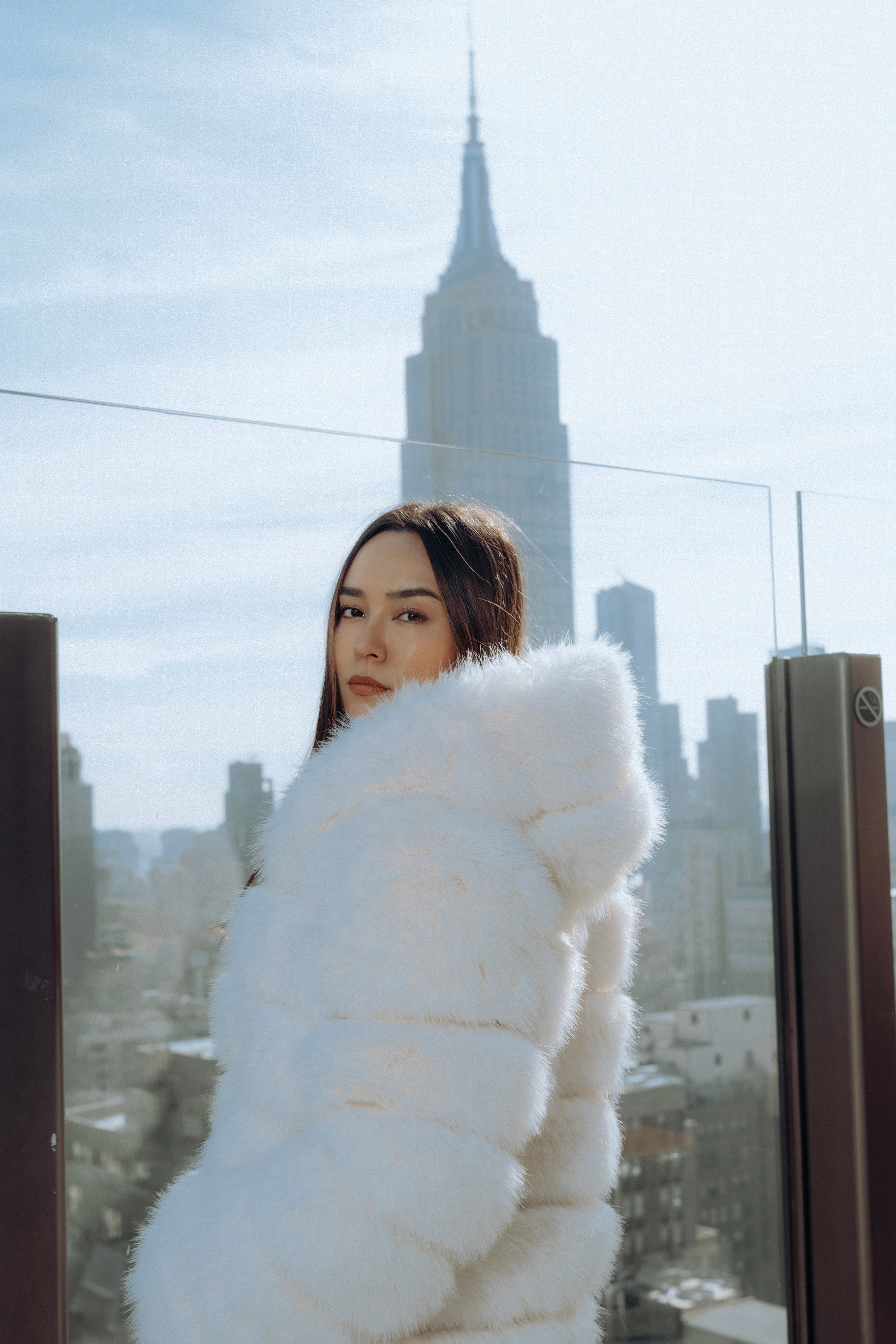 Crème de la Crème Extra Long Hooded Faux Fur Coat by Dani Watanabe