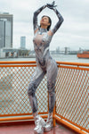 GPT Intelligence Robot  Spandex Catsuit with Metallic Beads