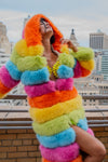 Over The Rainbow Faux Fur Coat