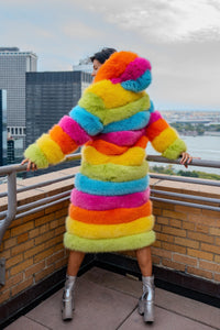 Over The Rainbow Faux Fur Coat