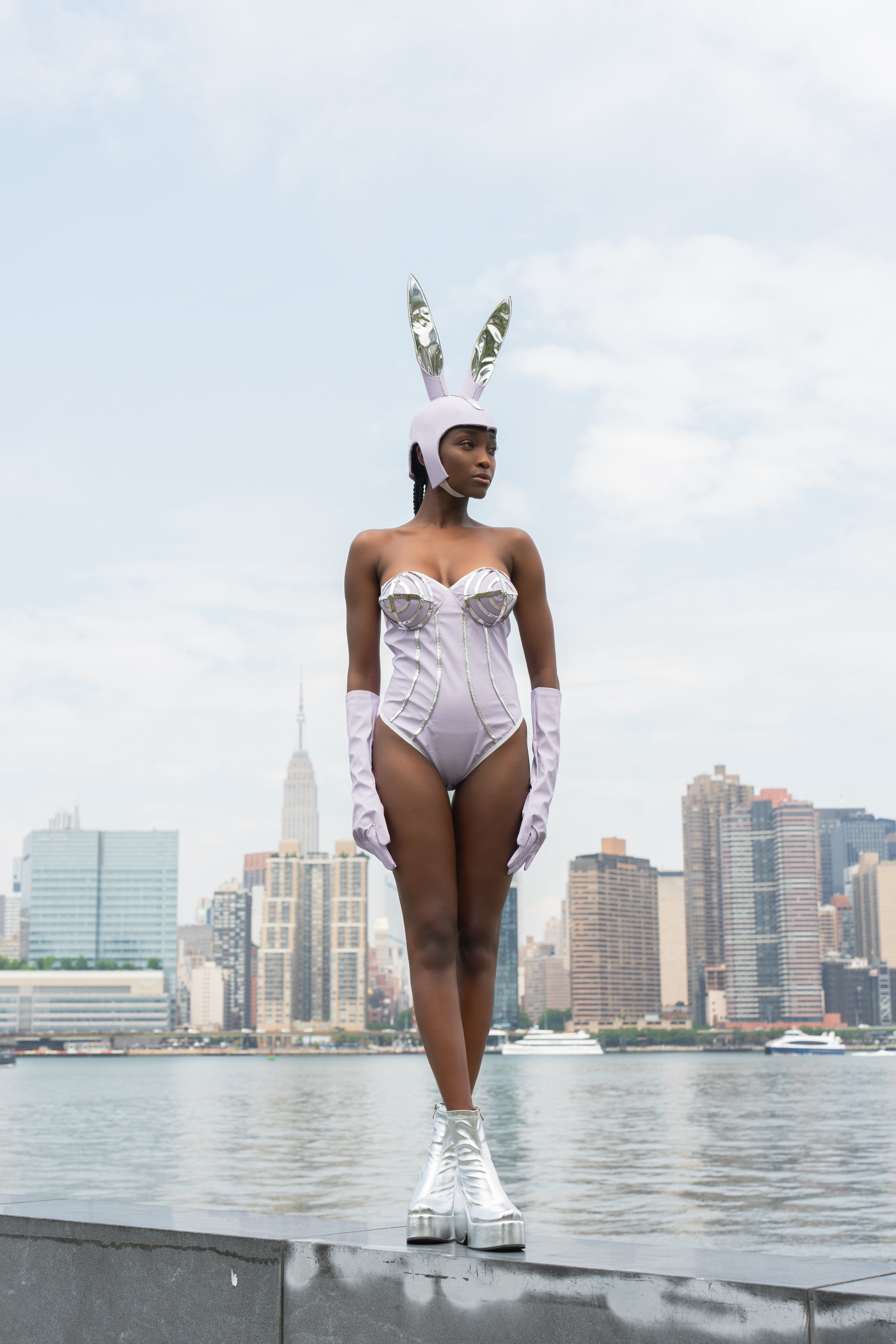 Lolla 60's Space Age Muse Bodysuit and Bunny Helmet Set – HARMONIA NY