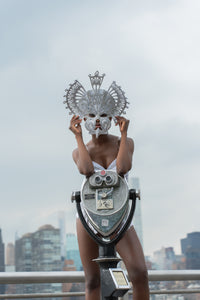 Celestial Couture Bodysuit and Rhinestones Mask Set