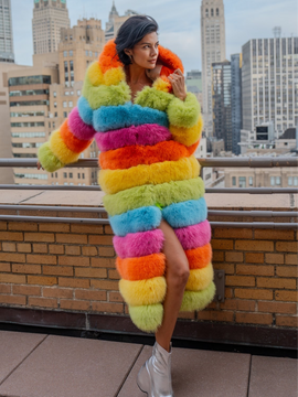 Over The Rainbow Faux Fur Coat by Dani Watanabe