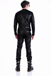 Lemuria 008 Men's Black Sequined Catsuit by Dani Watanabe