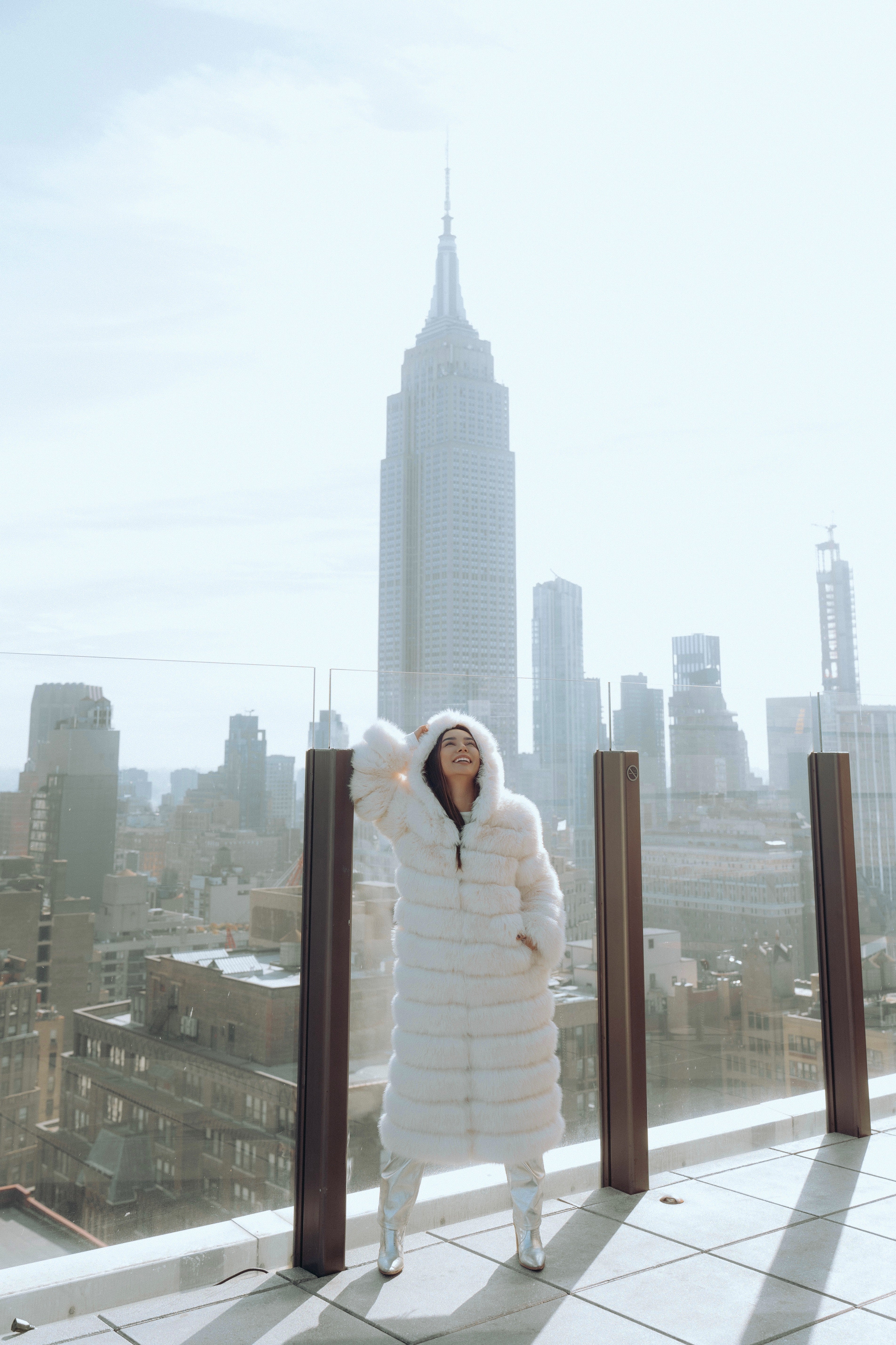 Crème de la Crème Extra Long Hooded Faux Fur Coat by Dani Watanabe