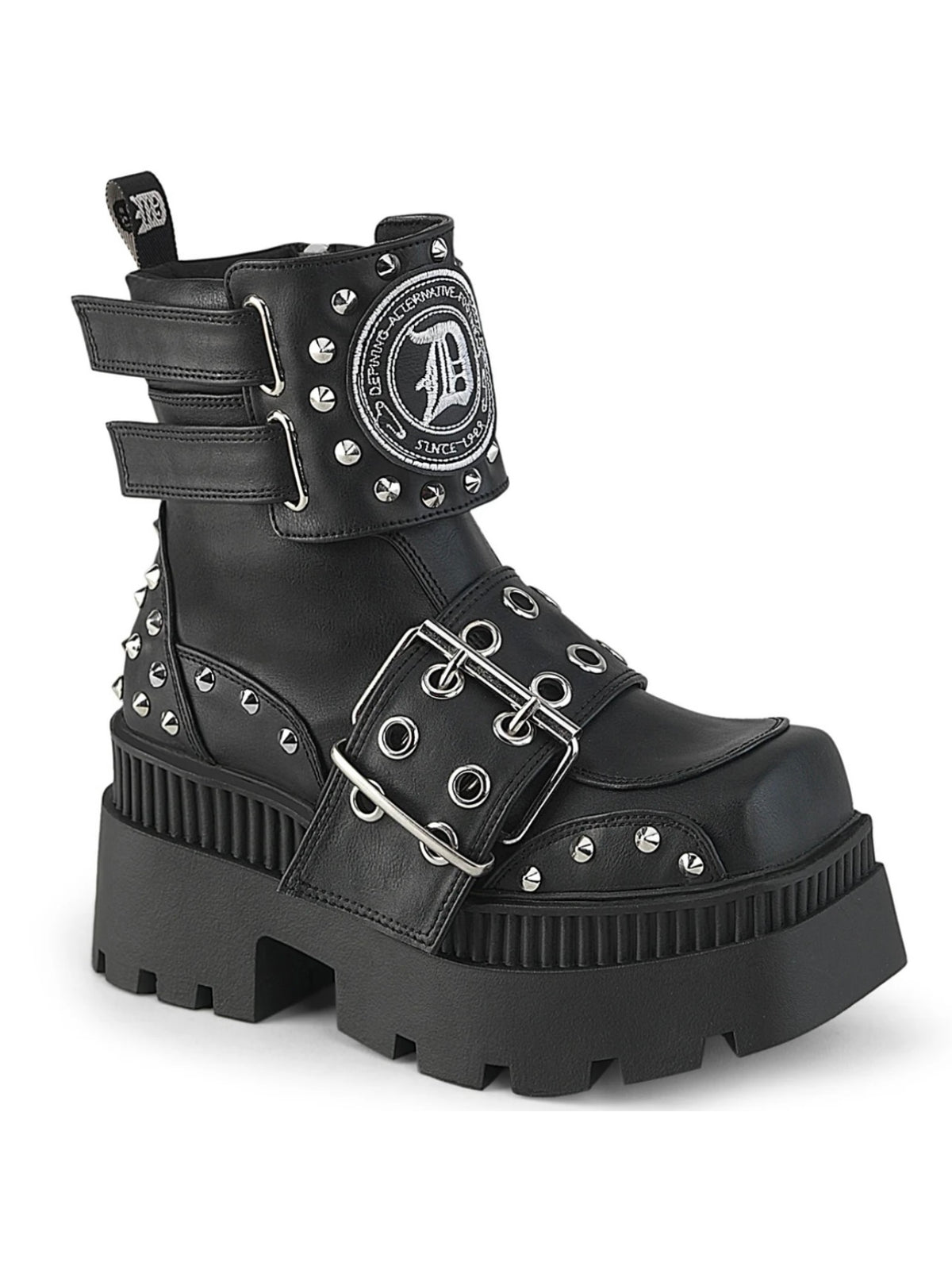 Metal Head Chunky Platform Ankle Boots