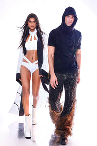 Unhinged Black Fur and Chains Pants