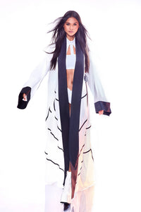 Higher Self HARMONIA X KIKIRIKI Black and White Kimono with Mirrors