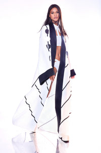 Higher Self HARMONIA X KIKIRIKI Black and White Kimono with Mirrors