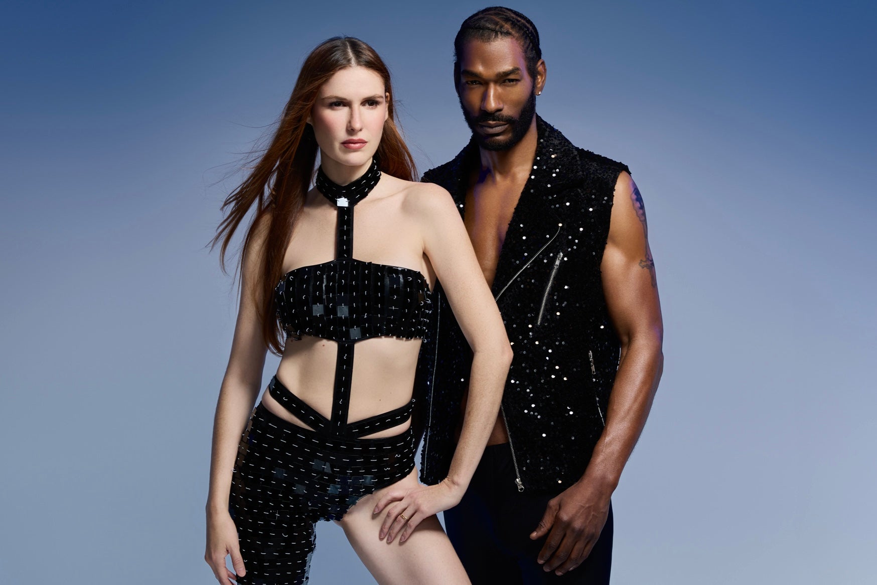 Omit The Logic Black Sequin Vest Jacket – HARMONIA NY