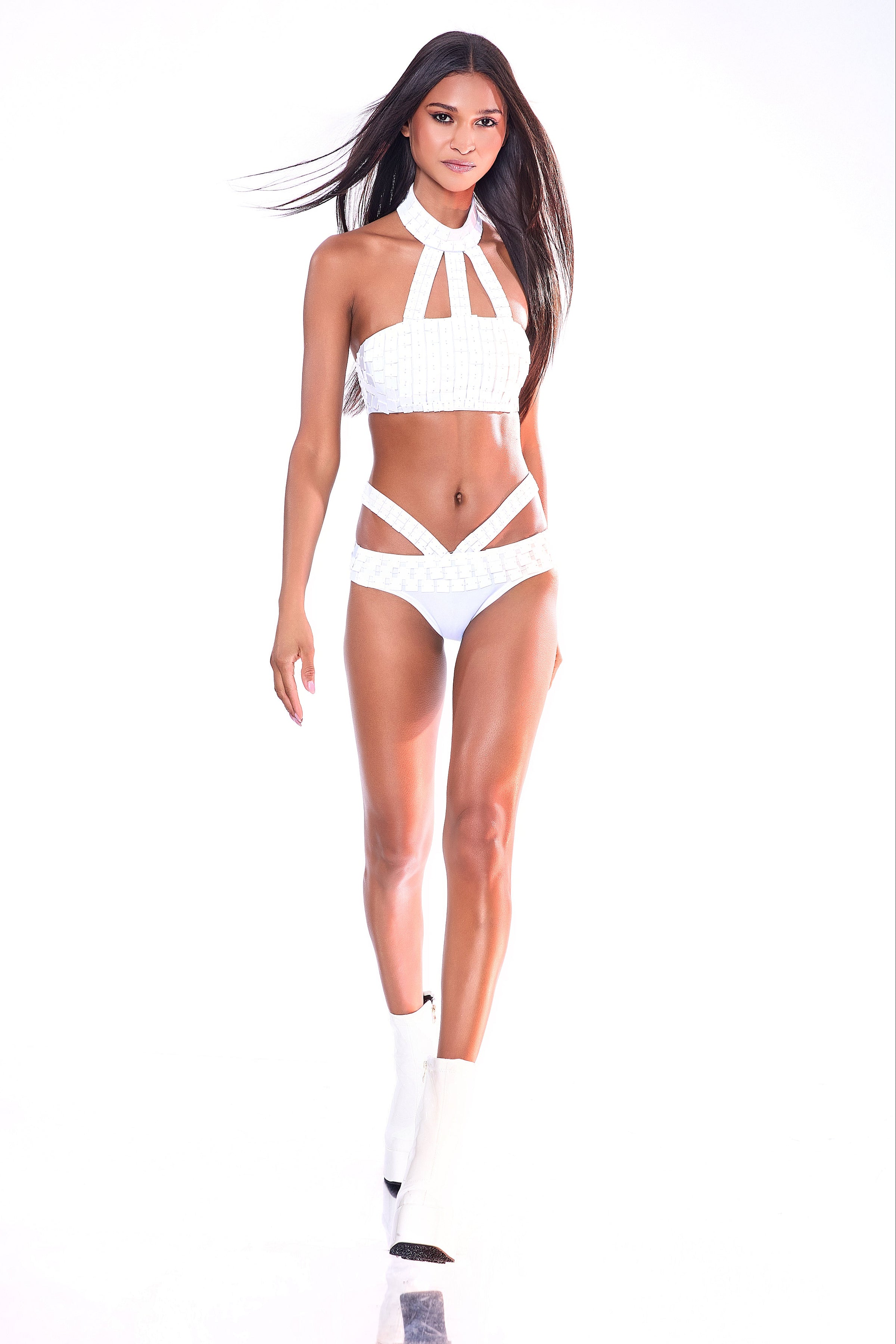 White Out Mirrored Bikini Set by Dani Watanabe