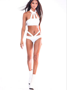 White Out Mirrored Bikini Set by Dani Watanabe