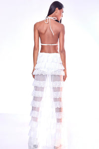 Angels Above  HARMONIA X KIKIRIKI  Ruffled White Lace Pants