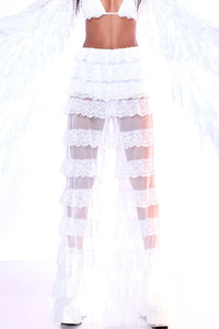 Angels Above  HARMONIA X KIKIRIKI  Ruffled White Lace Pants