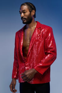 Catharsis Red Sequin Blazer Jacket