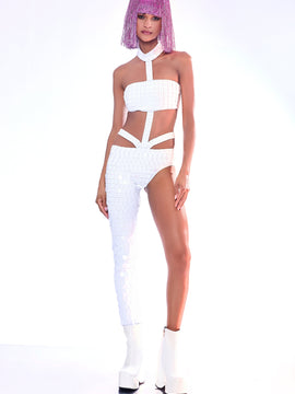 Kinesthetic White Catsuit by Dani Watanabe