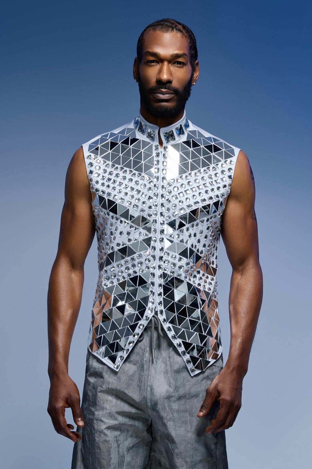 Boys Don't Cry Mirrored White Vest – HARMONIA NY