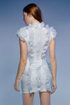 Ethereal Allure 3D Flowers Asian Style Cocktail  White Dress