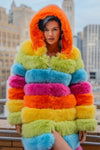 Over The Rainbow Faux Fur Coat