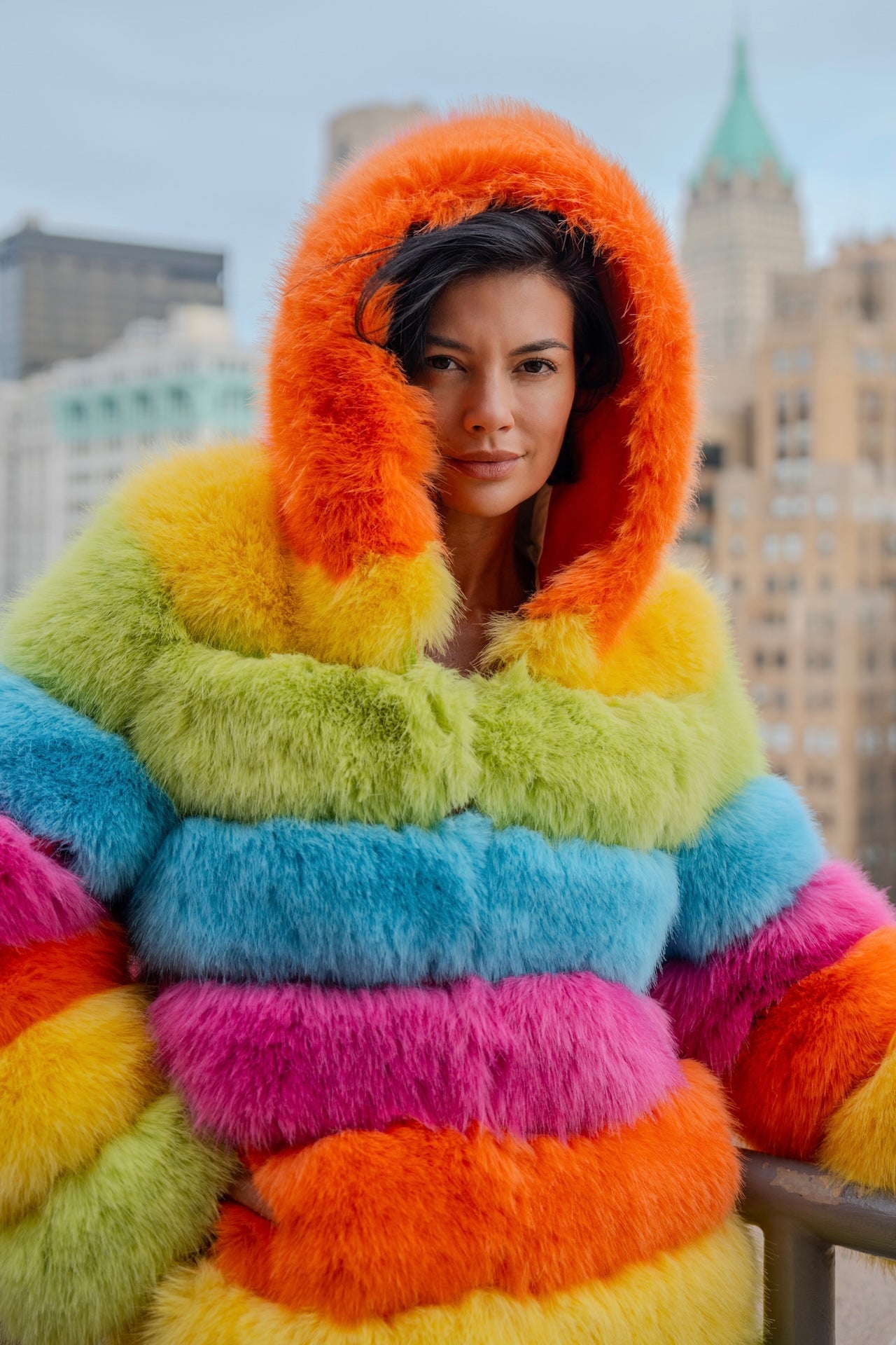 Over The Rainbow Faux Fur Coat – HARMONIA NY