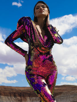 Lemuria 007 Sequined Multicolored Catsuit by Dani Watanabe