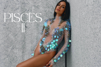 Pisces II Rainbow Rhinestone Mesh Bodysuit
