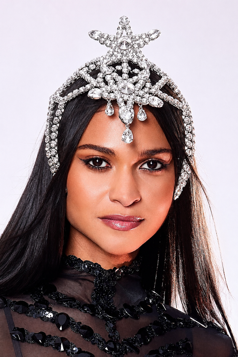 Sparkling star tiara headpiece for festival wear & stage costumes by HARMONIA NY