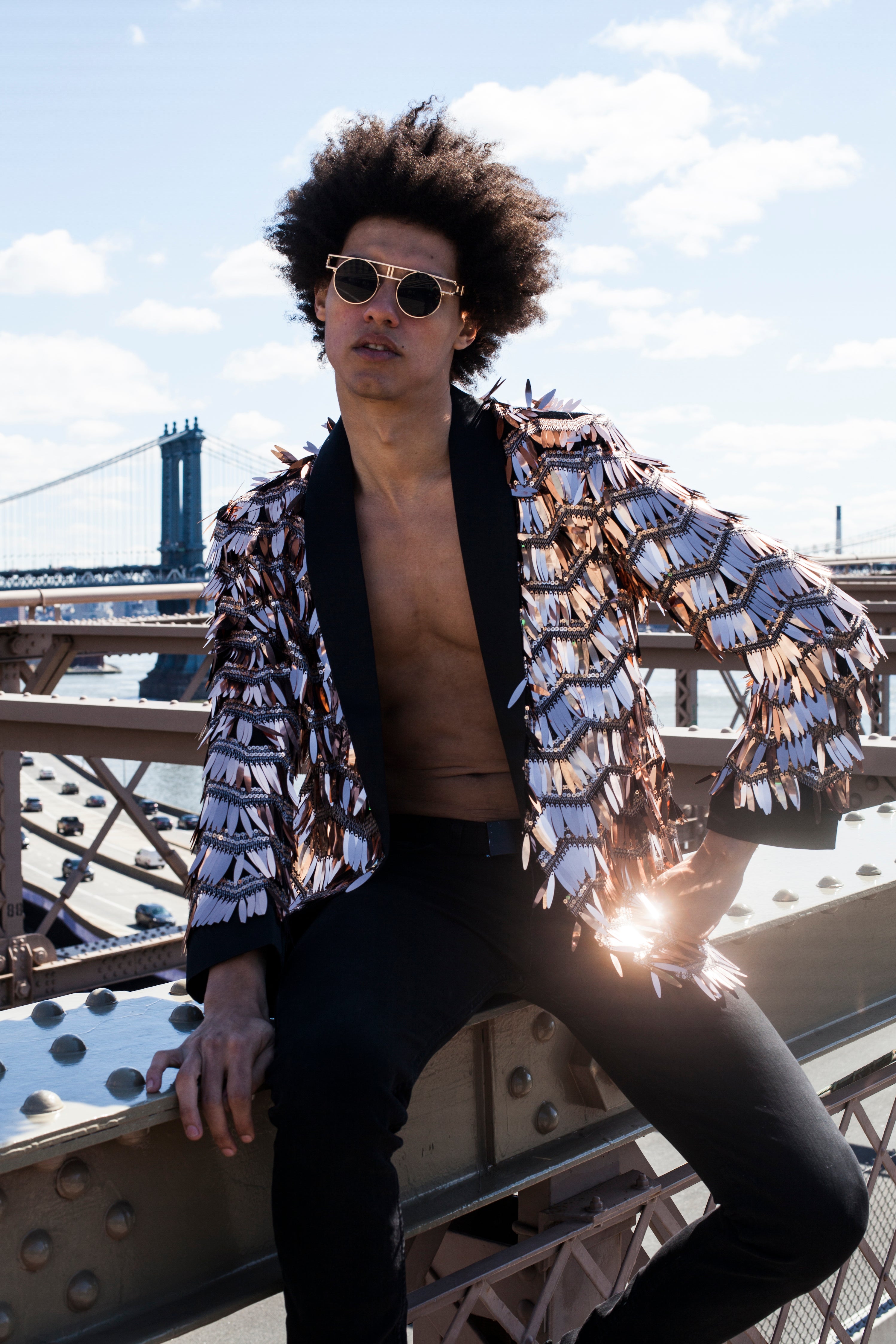 Men Glitter Sequin Suit Jacket Notch Lapel Blazer Top Coat Dance Showman  Fashion | eBay