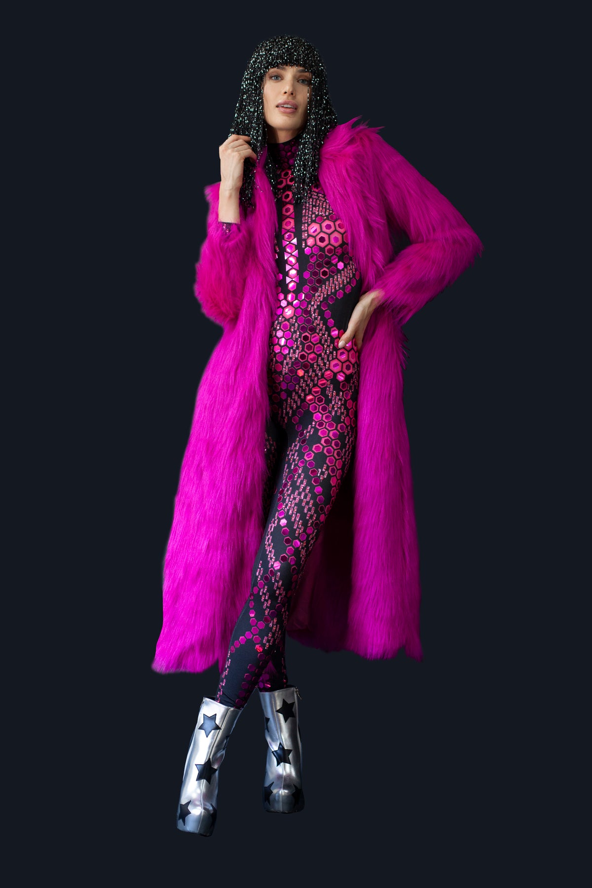 Abstract Potential Existence Coat Pink