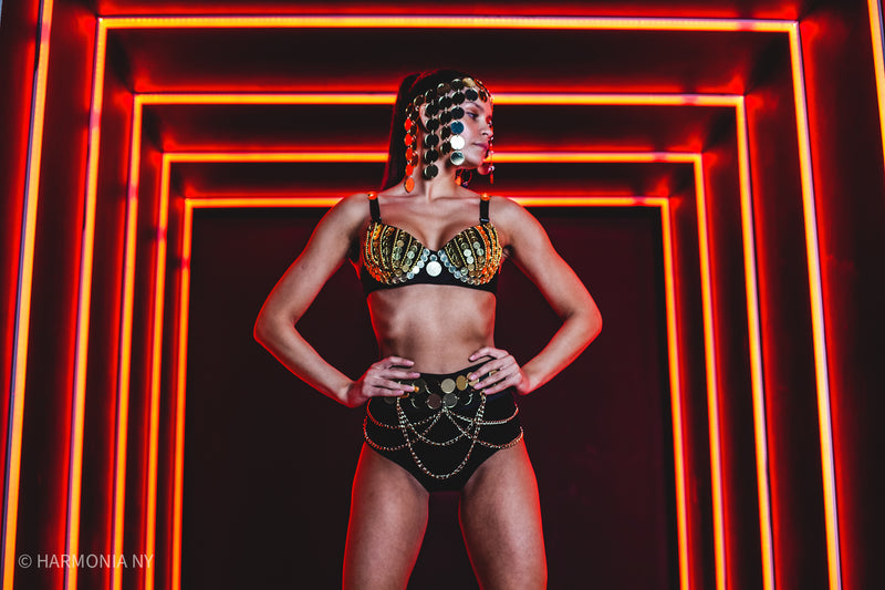 Neom Futuristic Odalisque Bikini and Headpiece Set