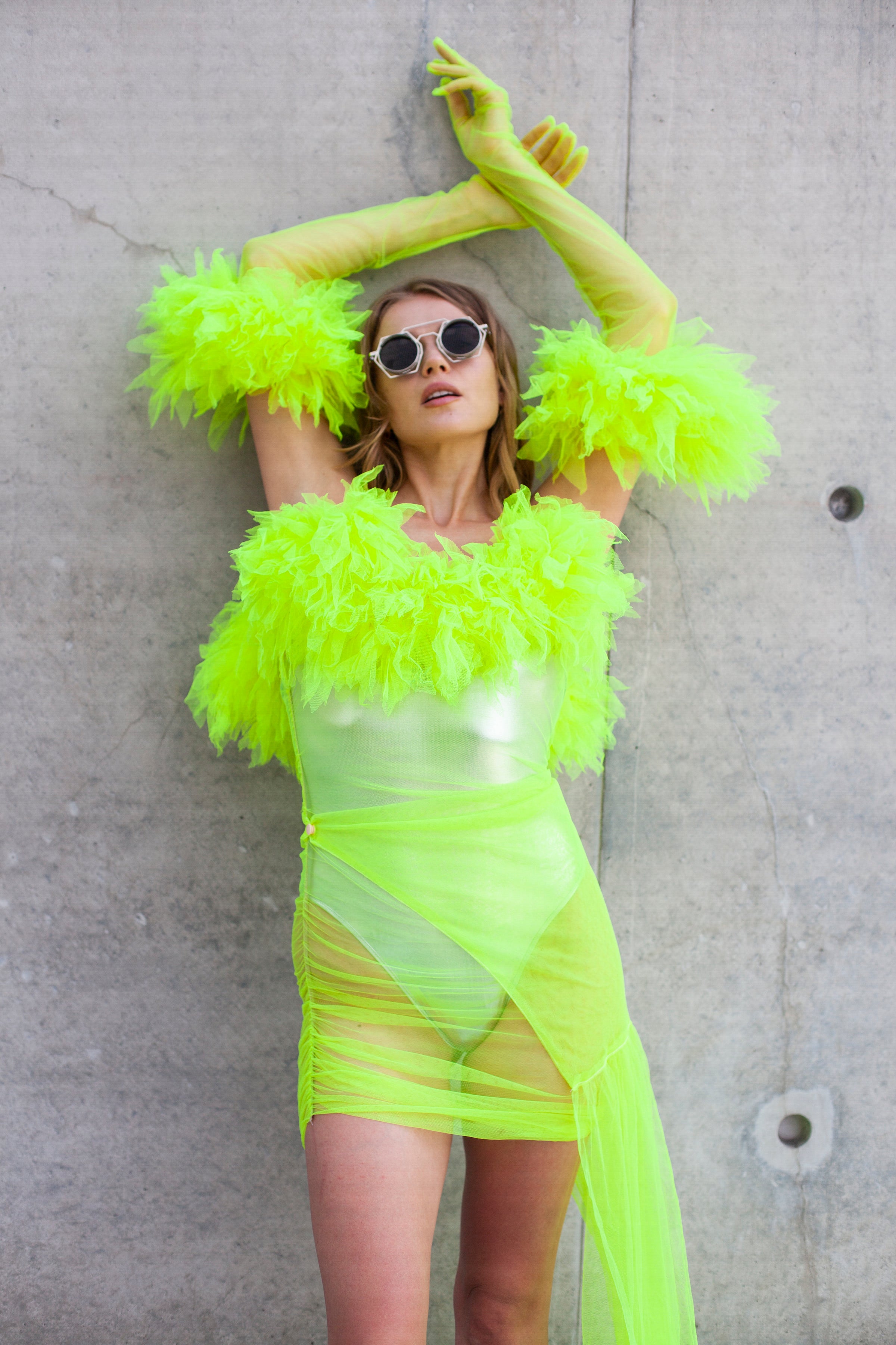 Own Your Rage Neon Green Tulle Dress HARMONIA NY Own Your Rage Neon Green Tulle Dress HARMONIA NY