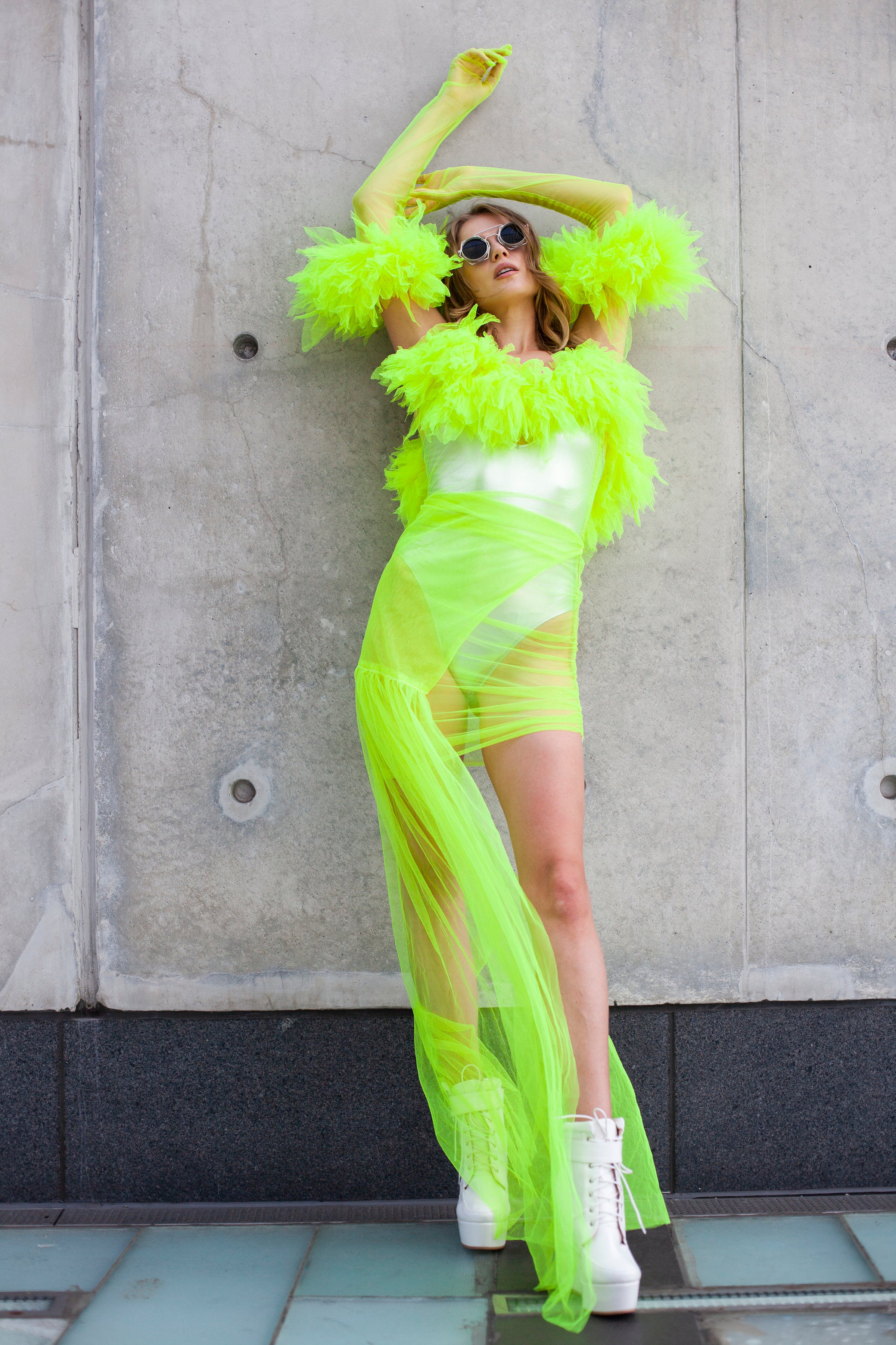 Own Your Rage Neon Green Tulle Dress
