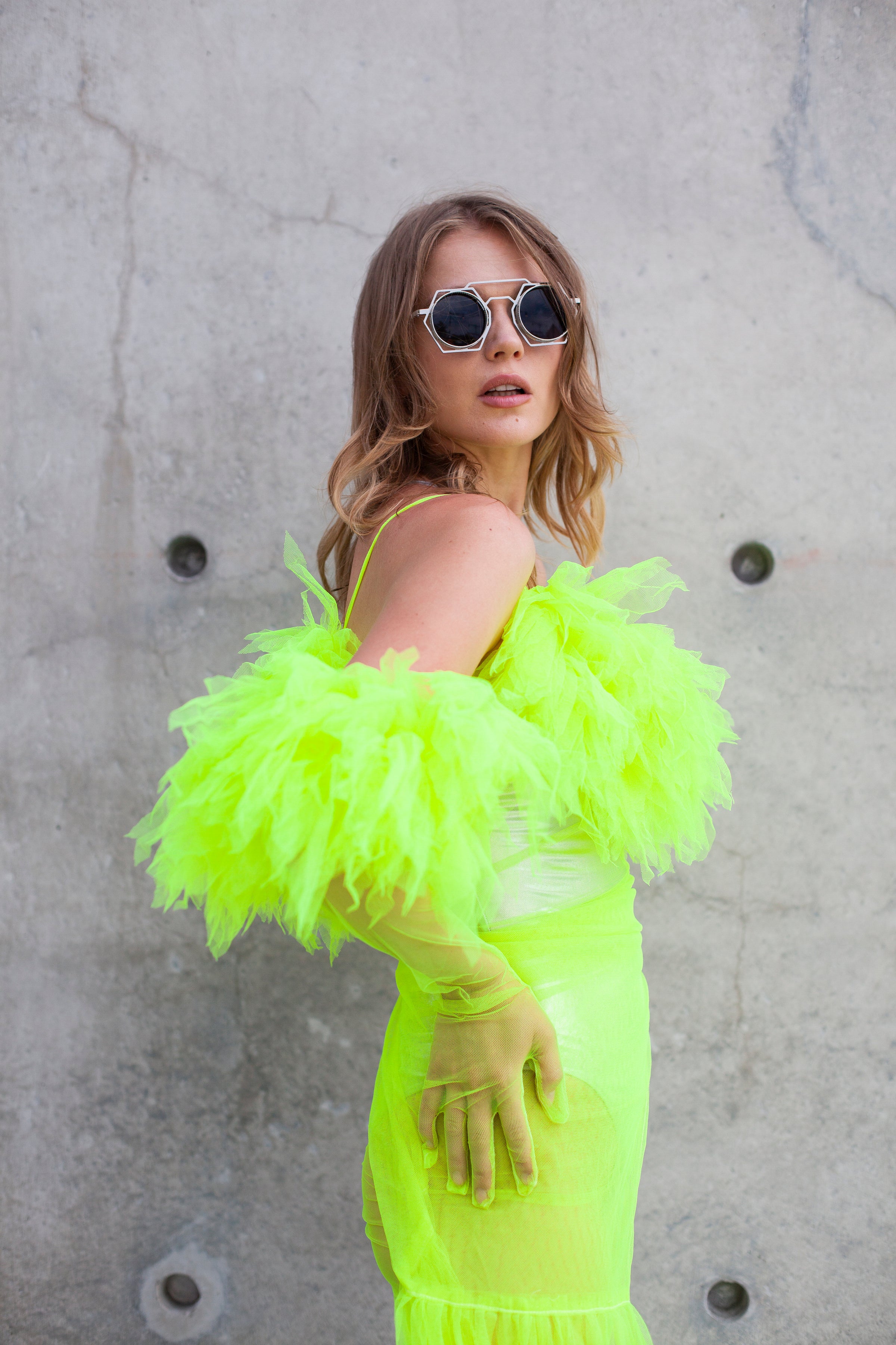 Own Your Rage Neon Green Tulle Dress HARMONIA NY Own Your Rage Neon Green Tulle Dress HARMONIA NY