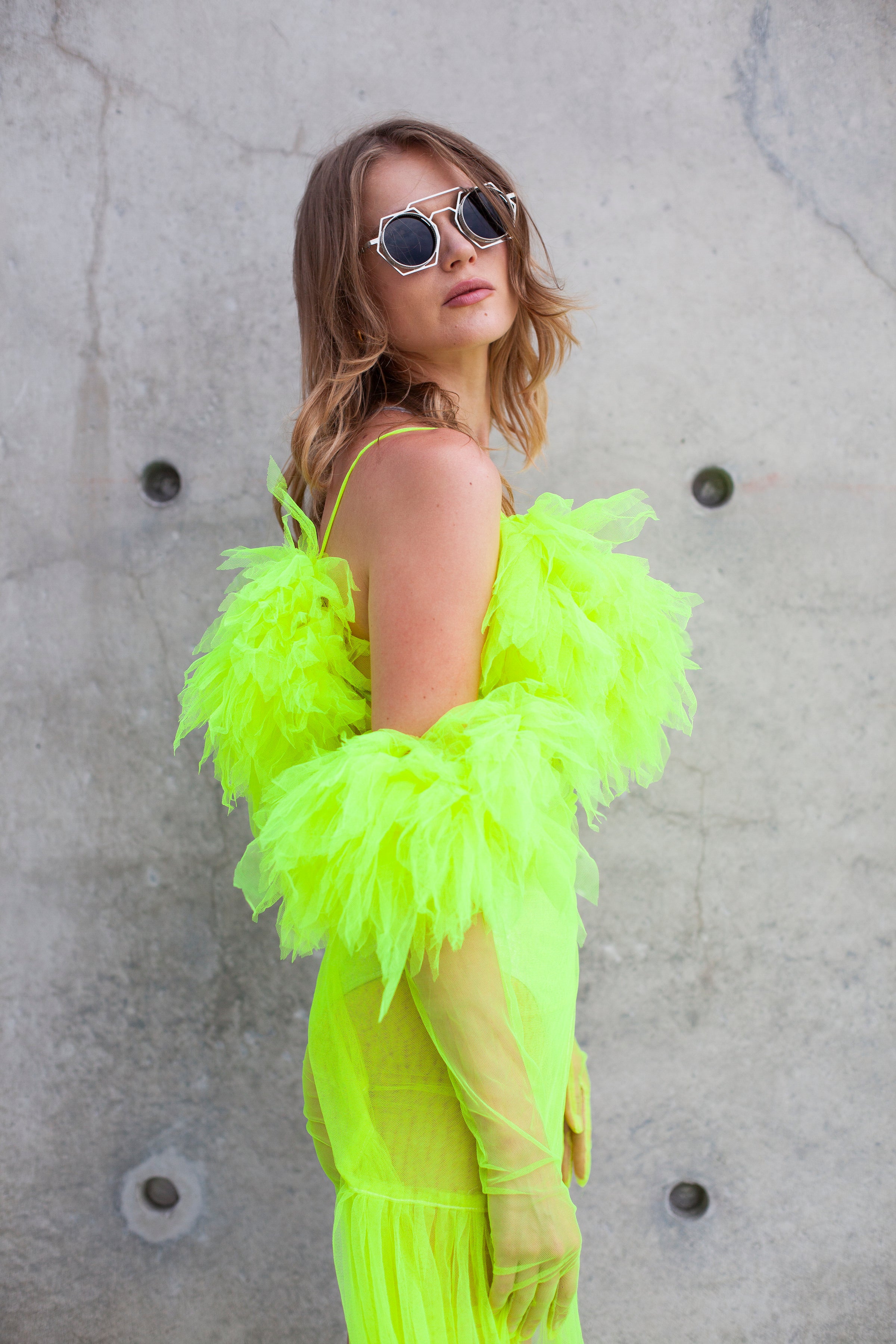 neon festival dress Pins Dress/ Neon Dress with Pins/ Safety Pins Dress/ Neon Rave Dress/ Neon Festival Dress/ Neon Tulle Dress/ Disco Dress/ Villanelle Dress