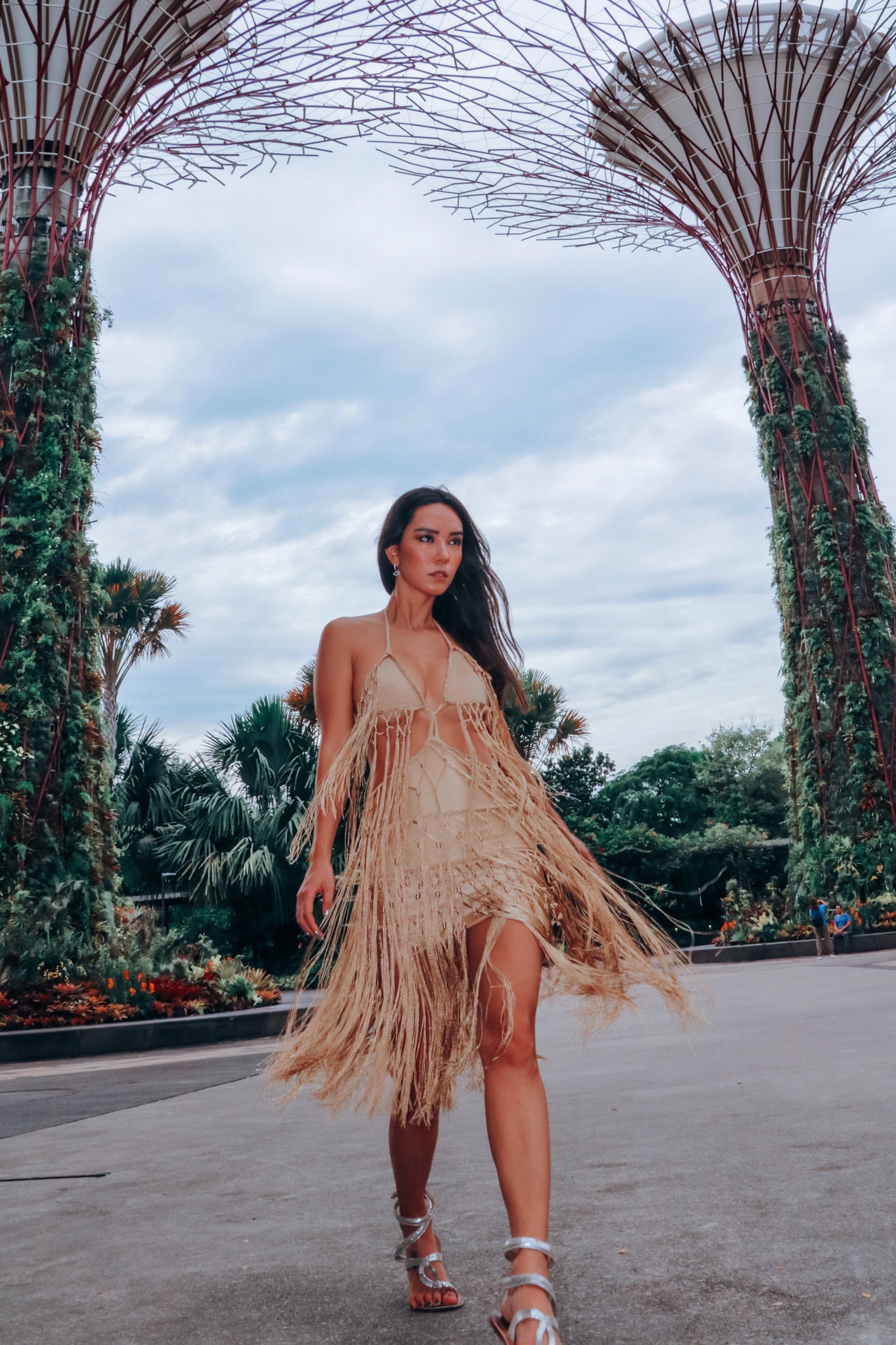 festival crochet fringe dresses Ocean Breeze Crochet Fringe Maxi Dress - S Size - Women's Dresses