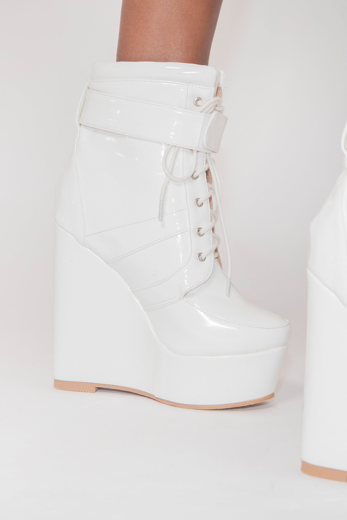 Love Story Wedge White Boots