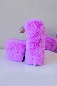 Violet Fur Platform Shoes