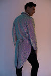 Dance or Leave Beaded Iridescent Tuxedo Jacket