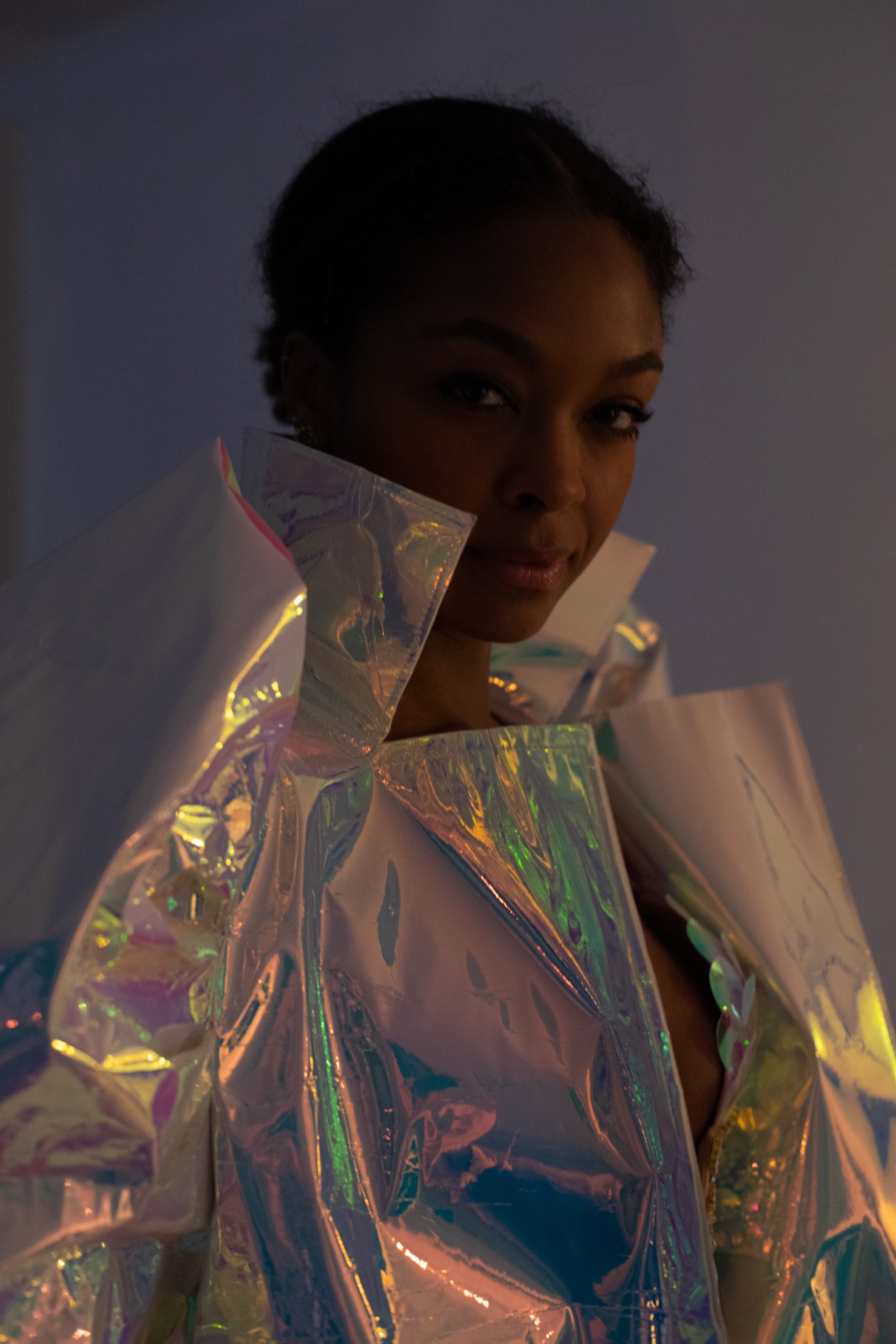 Iridescent coat sale